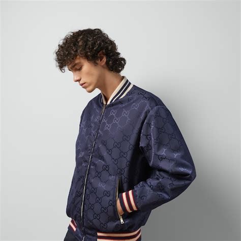 bluza gucci 7018|Reversible nylon canvas jacket in dark blue .